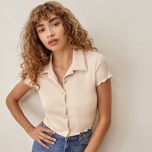 RESERVED Reformation ribbed brandy top cream size S